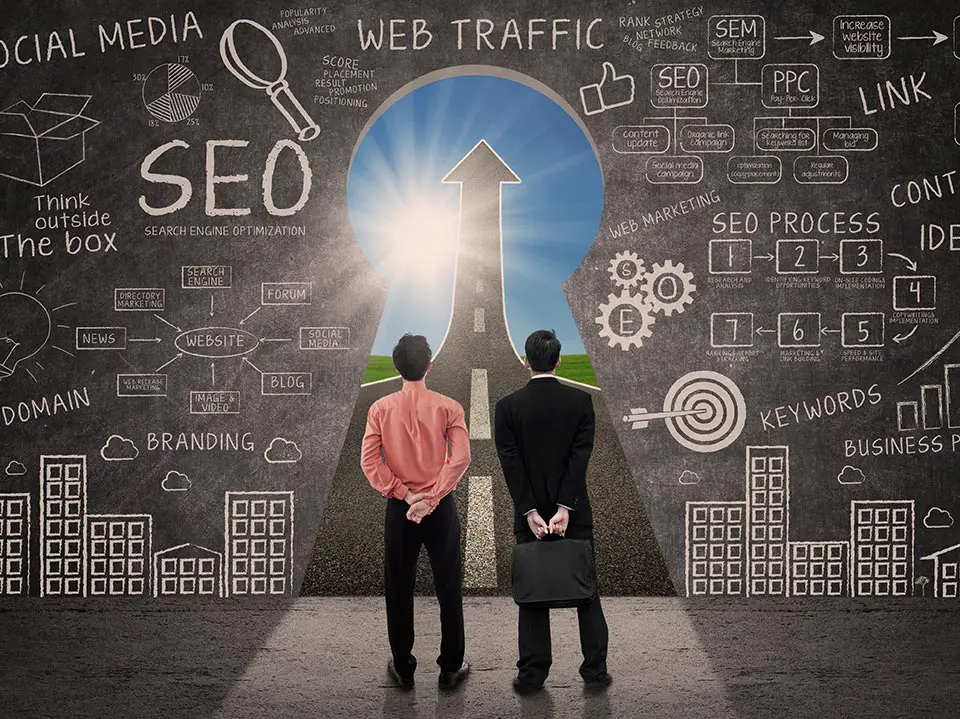 photo montage illustrant le travail du référencement de site